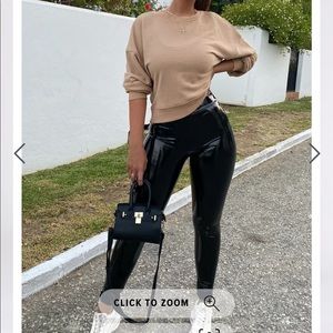 All black liquid leggings